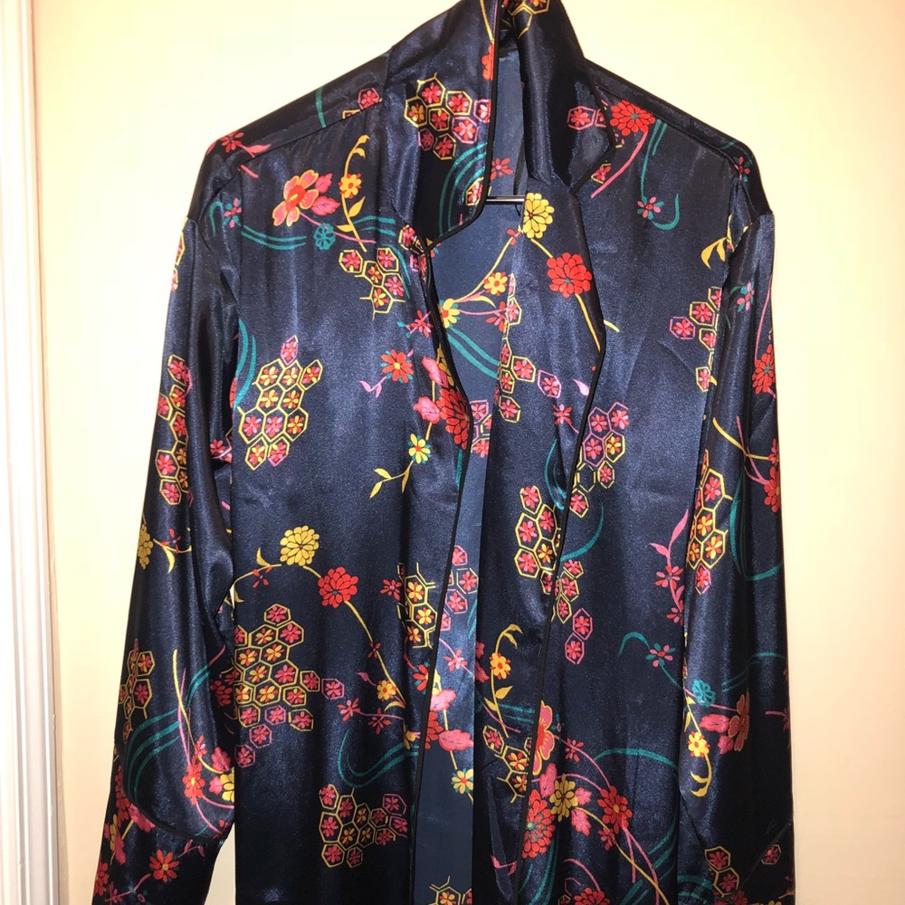 Long silk cardigan